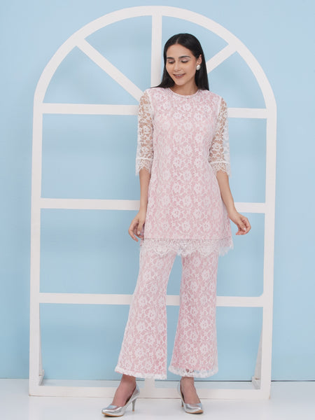 Embroidered Net Coord Set-WRKS179