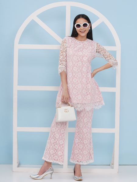 Embroidered Net Coord Set-WRKS179