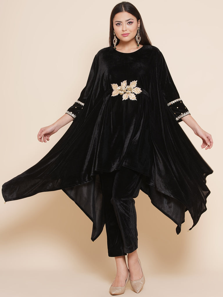 Designer Kaftan Dress | Printed Black Kaftan Online | Nautanky - Nautanky